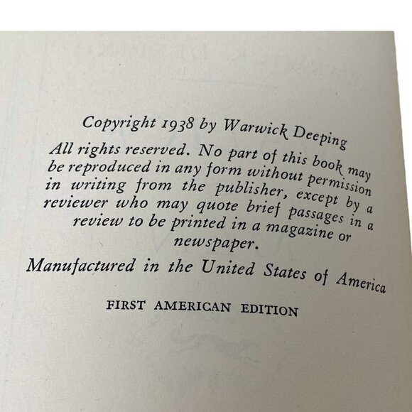 Vintage Book Malice of Men by Warwick Deeping First American Edition 1938 - Picture 4 of 11